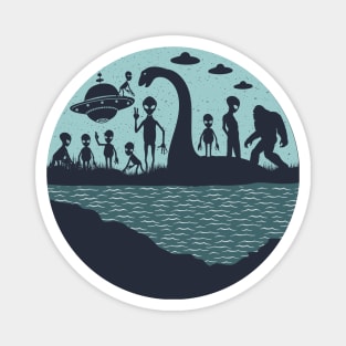Bigfoot Loch Ness Monster And Aliens Magnet
